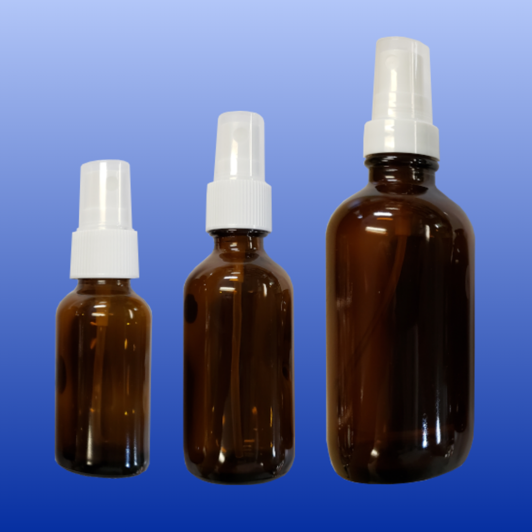 Amber Glass Mister Bottle 1, 2 or 4 Oz