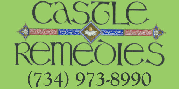 Castle Remedies logo with phone number