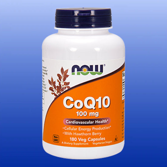 CoQ10 with Hawthorn 100mg 180 Veg Capsules-CoQ10-Now-Castle Remedies