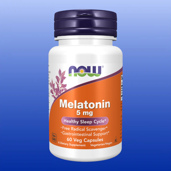 Melatonin 5mg 60 Veg Capsules-Sleep Support-NOW-Castle Remedies