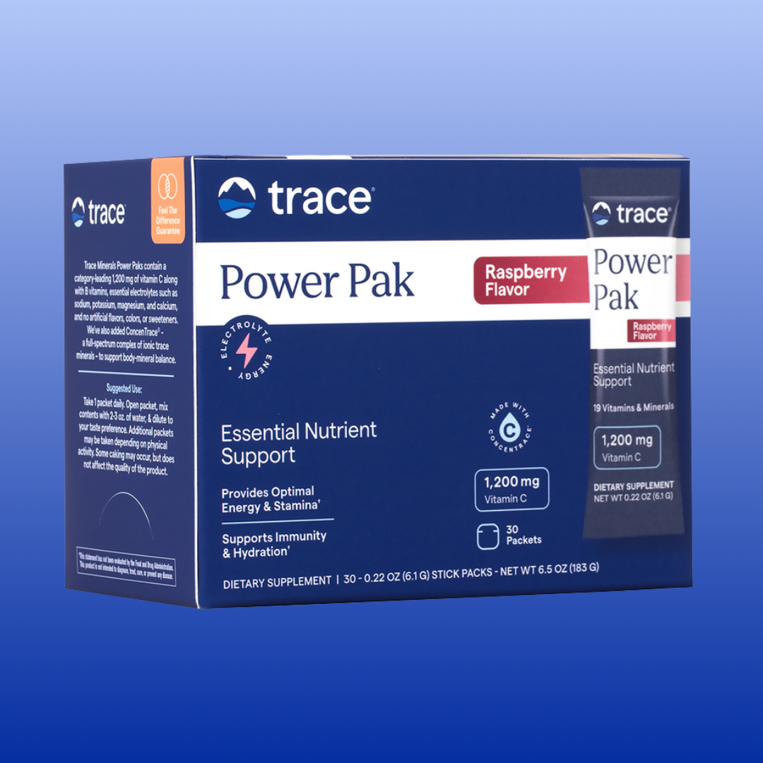 Power Pak Electrolyte Drink 30 Packets-Nutritional Supplement-Trace Minerals-Raspberry-Castle Remedies