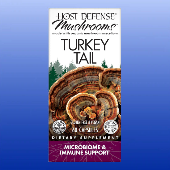 Turkey Tail Mushroom 60 Capsules-Single Herbs-Host Defense Mushrooms-Castle Remedies