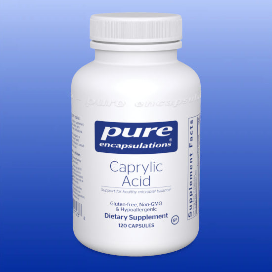 Caprylic Acid 120 Capsules-Microbial Balance-Pure Encapsulations-Castle Remedies