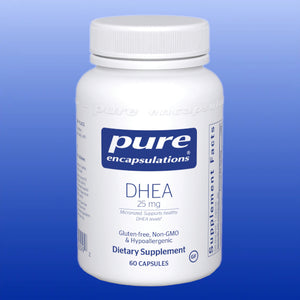 DHEA 25 mg 60 or 180 Capsules-Adrenal Support-Pure Encapsulations-60 Capsules-Castle Remedies