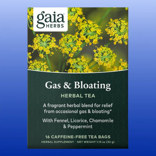 Gas & Bloating Herbal Tea 16 Tea Bags-Digestive Support-Gaia Herbs-Castle Remedies