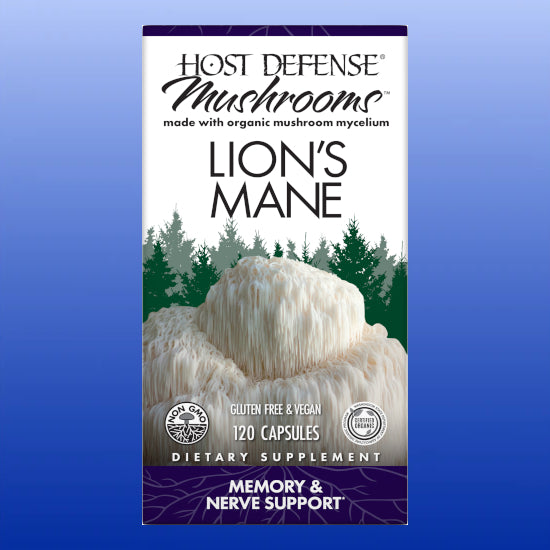Lion's Mane 60 or 120 Capsules-Single Herbs-Host Defense Mushrooms-60 Capsules-Castle Remedies
