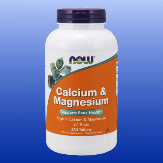 Calcium & Magnesium 250 Tablets-Vitamins and Minerals-Now Products-Castle Remedies