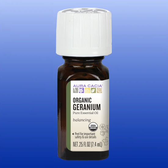 Geranium Organic Essential Oil 0.25 Oz-Essential Oil-Aura Cacia-Castle Remedies