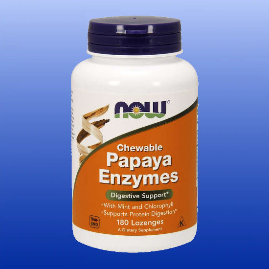Papaya Enzymes 180 Chewable Lozenges-Digestive Support-Now Products-Castle Remedies