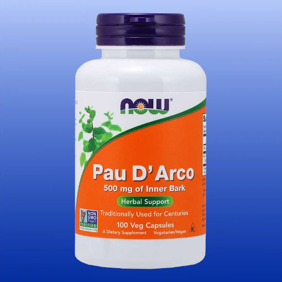 Pau D'Arco 500 mg 100 Veg Capsules-Single Herbs-Now Products-Castle Remedies