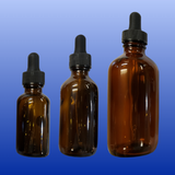 Amber Glass Bottle with Dropper 1, 2 or 4 Oz