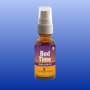 Bed Time 1 oz herbal tincture spray for calm, restful sleep with natural herbs in a convenient bottle.