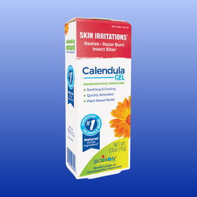 Boiron Calendula Gel 2.6 Oz box for soothing rashes, razor burn, insect bites, and skin irritation relief