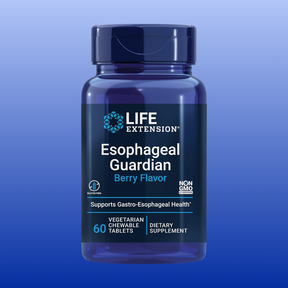 Life Extension Esophageal Guardian supplement bottle on a blue background