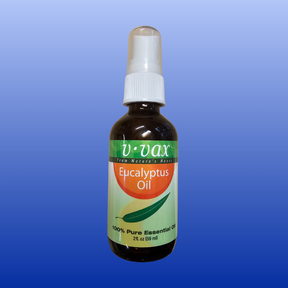 2 oz bottle of V-Vax eucalyptus oil spray for sinus relief and respiratory health, 100% pure essential oil