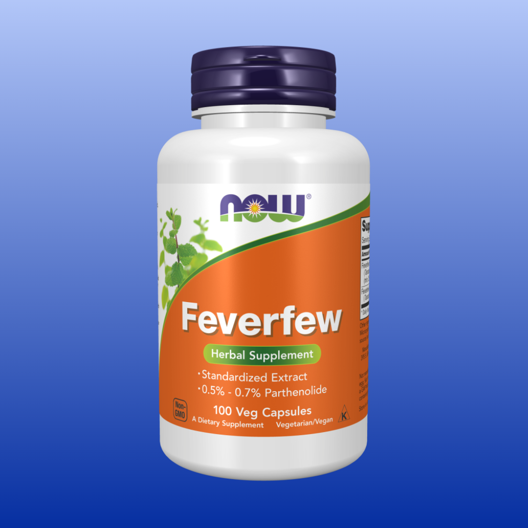 Feverfew 100 Capsules-Nutritional Supplement-Now Products-Castle Remedies