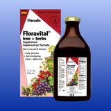 Floravital Iron + Herbs Liquid Iron Extract 8.5 or 17 Oz