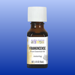 Aura Cacia Frankincense pure essential oil bottle 0.5 oz for aromatherapy and skin care applications