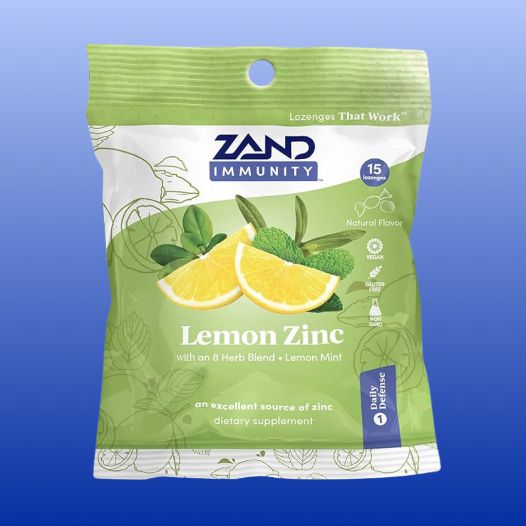 Lemon Zinc Cough Drops 15 Lozenges