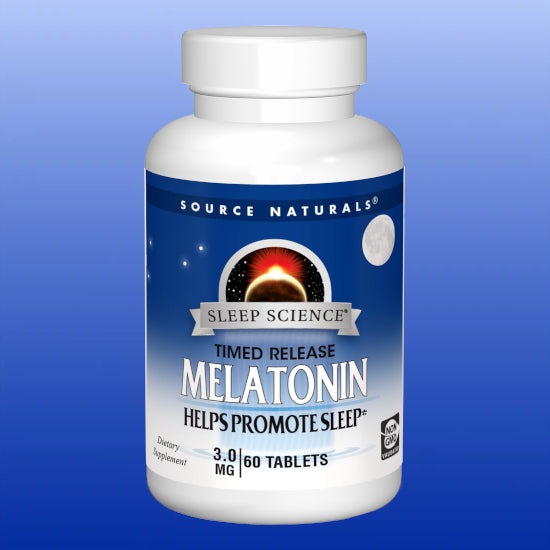 Melatonin 3mg Time Release 60 Tablets-Sleep Support-Source Naturals-Castle Remedies
