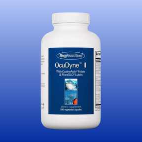 OcuDyne II 200 vegetarian capsules dietary supplement bottle by Allergy Research Group for eye health support