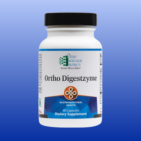 Ortho Digestzyme dietary supplement bottle with 90 capsules supporting digestive health and enzyme balance