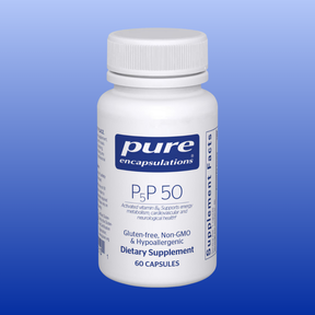 Bottle of Pure Encapsulations P5P 50 dietary supplement with 60 capsules supporting musculoskeletal and neurological health
