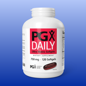 PGX Daily Ultra Matrix 120 Softgels dietary supplement bottle supporting appetite control and healthy weight management.