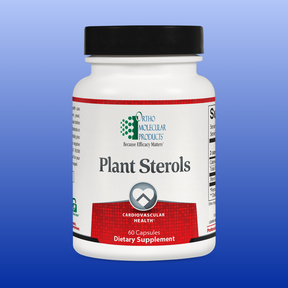 Bottle of Ortho Molecular Products Plant Sterols dietary supplement with 60 capsules for cardiovascular health