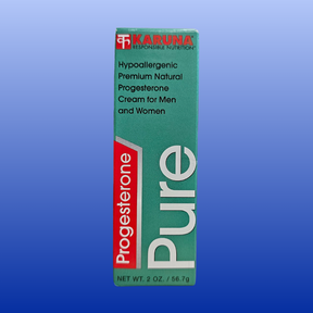 Box of Karuna Pure Progesterone Cream 2 oz, hypoallergenic natural hormone cream for men and women