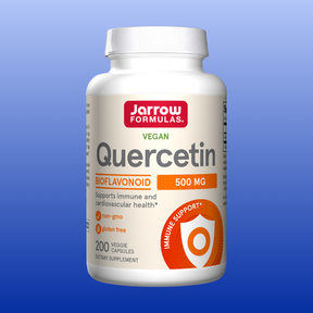 Jarrow Formulas Quercetin 500 mg vegan capsules supporting immune and cardiovascular health with antioxidant bioflavonoid benefits