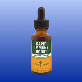 Bottle of Rapid Immune Boost herbal tincture by Herb Pharm for immune support with Echinacea and Goldenseal extract