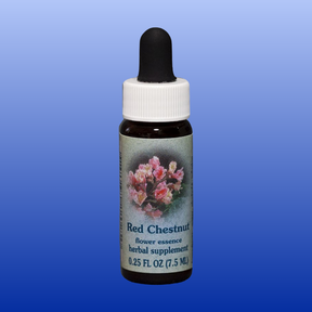 Red Chestnut Flower Essence 0.25 oz bottle with dropper, herbal supplement for compassionate awareness and calmness