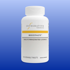 Bottle of Rhizinate Original deglycyrrhizinated licorice chewable tablets for digestive and acid reflux support