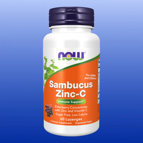 Sambucus Zinc-C 60 Lozenges-Immune Support-Now-Castle Remedies