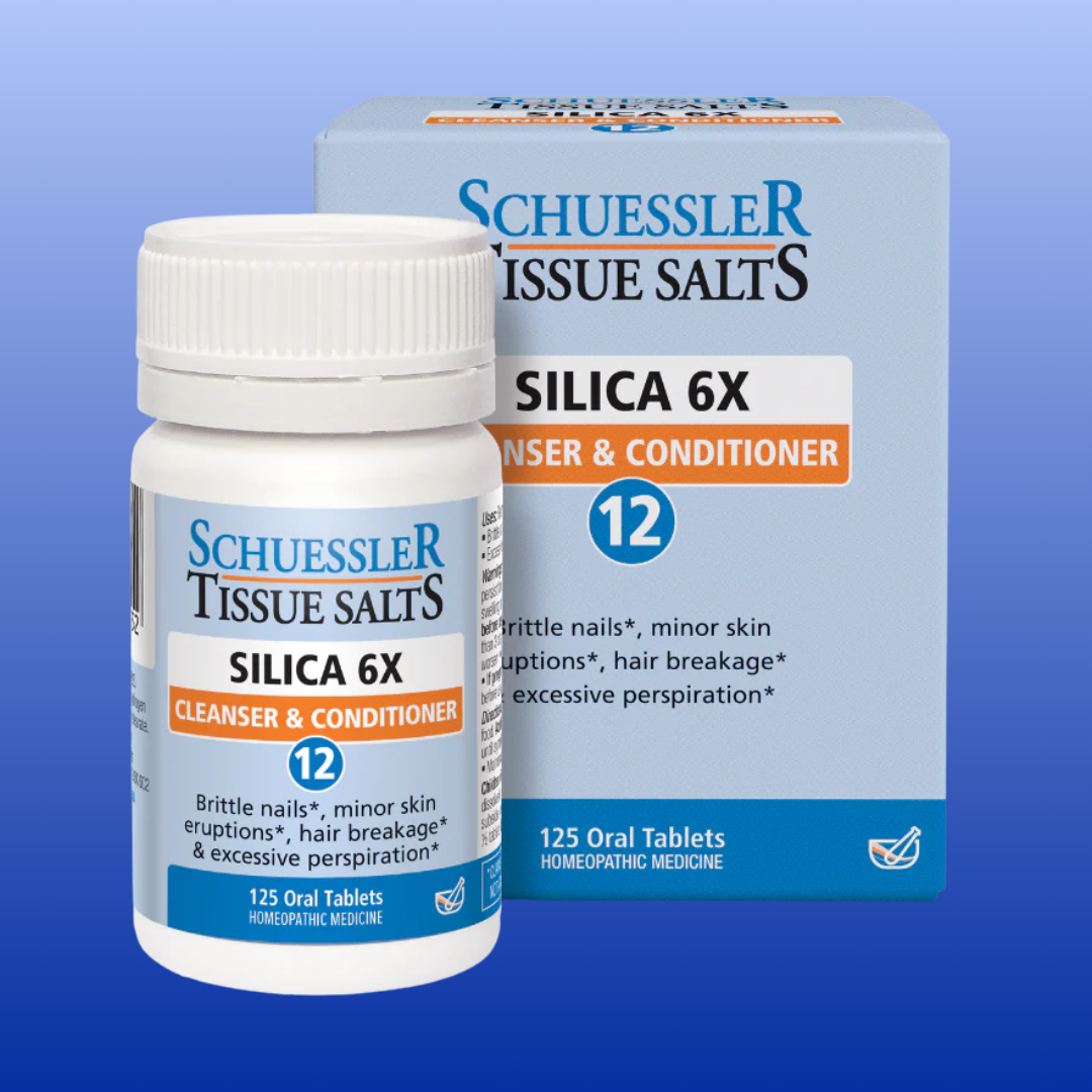 Schuessler Tissue Salts Silica 6X cleanser and conditioner homeopathic tablets for brittle nails and skin care