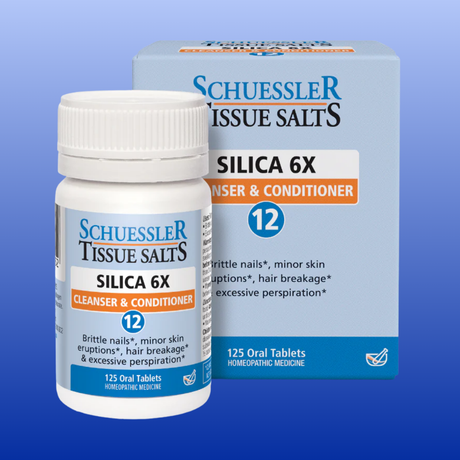 Schuessler Tissue Salts Silica 6X cleanser and conditioner homeopathic tablets for brittle nails and skin care