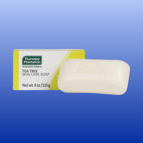 Thursday Plantation Tea Tree Skin Care Bar Soap 4 oz with natural ingredients for cleansing face, body, and hands.