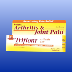 Triflora Arthritis Gel 2.75 oz box for penetrating pain relief of arthritis, joint pain, stiffness, and aches, non-greasy topical gel