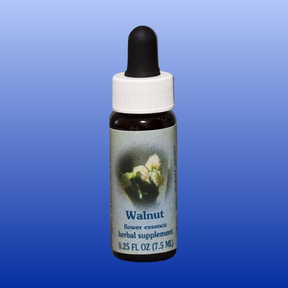 Walnut flower essence herbal supplement 0.25 oz bottle with dropper for healthy transitions and inner strength
