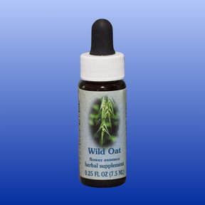 Wild Oat Flower Essence 0.25 oz herbal supplement bottle with dropper for inner calling and life purpose support