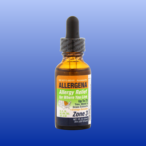 Allergena Zone 3 allergy relief liquid with tree, weed, and grass extracts for seasonal allergy support in Midwest states