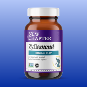 New Chapter Zyflamend herbal supplement bottle for joint health, mobility, and inflammation support with 30 or 120 capsules