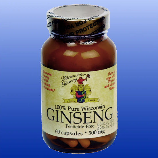 American Ginseng 500 mg 60 Capsules-Single Herbs-Burmeister Ginseng-Castle Remedies
