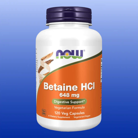Betaine HCl 648 mg 120 Capsules-Digestive Support-Now Products-Castle Remedies