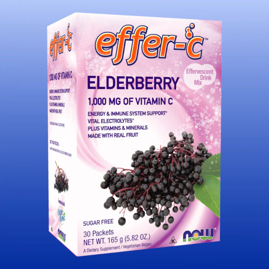 Effer-C Effervescent Drink Mix Elderberry 30 Packets-Vitamins and Minerals-Now Products-Castle Remedies