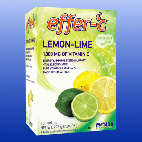 Effer-C Effervescent Drink Mix Lemon-Lime 30 Packets-Vitamins and Minerals-Now Products-Castle Remedies