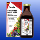 Floravital Iron + Herbs Liquid Iron Extract 8.5 or 17 Oz-Vitamins and Minerals-Flora-8.5 Oz-Castle Remedies