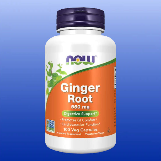 Ginger Root 100 Vegetable Capsules-Single Herbs-Now Products-Castle Remedies