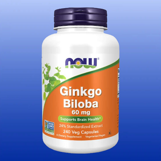 Ginkgo Biloba Extract 60 or 240 Veg Capsules-Cognitive Support-Now Products-60 Capsules-Castle Remedies